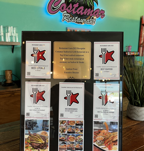 CostaMar Seafood and Grill Restaurant award