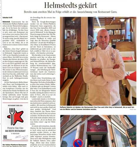 Pizzeria Ciao Ciao award